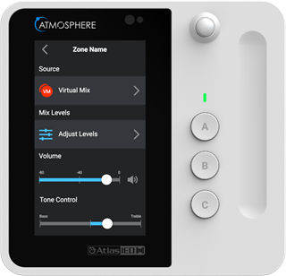 Bild von C-T4 | 4.3" Touchbedienung mit Volume Slider, 3 Tasten und Bewegungssensor, weiss