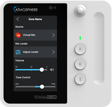 Bild von C-T4BT | 4.3" Touchbedienung mit Volume Slider, 2 Tasten, Bluetooth Remote Audioeingang und Bewegungssensor, weiss