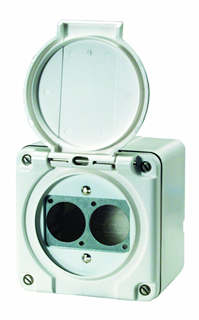 Bild von AP D-SERIE 2 IP | Aufputzrahmen EDIZIOdue mit 2x Ausschnitt D-Serie IP55, weiss