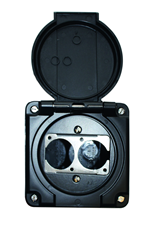 Bild von AP D-SERIE 2 IP sw | Aufputzrahmen EDIZIOdue mit 2x Ausschnitt D-Serie IP55, schwarz