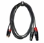 Bild von EC-A3-CLMXLF-1 | 1m XLR female 3 pin - Cinch male Adapterkabel schwarz & rot Stereokabel