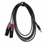 Bild von EC-A3-PSMXLM-3 | 3m Jack 3.5mm 3 pol - 2x XLR male 3 pol Adapterkabel schwarz & rot Stereokabel