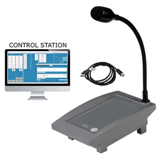 Bild von 4E-CSM-MIC | USB Touchscreen Control Station with Gooseneck Microphone for Commercial Paging plus PC license