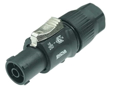 Bild von PO23FP-WIN | Power Kabelstecker Schwarz Input 250V 16A CBC, IP65