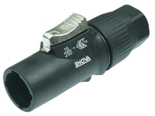 Bild von PO23MP-WOU | Power Kabelstecker Schwarz Output 250V 16A CBC, IP65