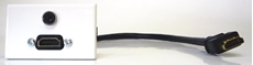 Bild von proFLF HDMI3.5 HDMI FF | proFLF® mit HDMI Kabelpeitsche f/f und 3,5mm Klinkenbuchse stereo, Lötversion; weiss
