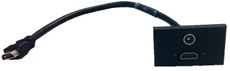 Bild von proFLF HDMI3.5 HDMI FF sw | proFLF® mit HDMI Kabelpeitsche f/f und 3,5mm Klinkenbuchse stereo, Lötversion; schwarz