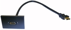 Bild von proFLF HDMI HDMI FF sw | proFLF® mit HDMI Kabelpeitsche f/f; schwarz