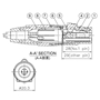 Bild von XL25FB | XLR female 5 PIN Black Housing  & Grey Boot Solder