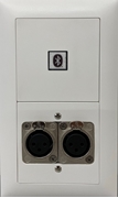 Bild von proDT BI/2XI UP ws | Unterputzanschluss proDT® mit Bluetooth Input und 2x XLR Input female auf Dante, EDIZIOdue, weiss