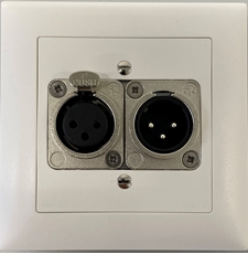 Bild von proDT XI/O UP ws | Unterputzanschluss proDT® mit XLR Input female/Output male auf/von Dante, EDIZIOdue, weiss