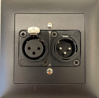 Bild von proDT XI/O UP sw | Unterputzanschluss proDT® mit XLR Input female/Output male auf/von Dante, EDIZIOdue, schwarz