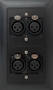 Bild von proDT 4XI UP sw | Unterputzanschluss proDT® mit 4x XLR Input female auf Dante, EDIZIOdue, schwarz