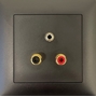 Bild von proDT CI/3.5O UP sw | Unterputzanschluss proDT® mit 2x Cinchbuchsen Input und 3.5mm Klinkenbuchse Output auf/von Dante, EDIZIOdue, schwarz