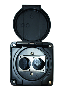 Bild von AP D-SERIE 2 IP sw | Aufputzrahmen EDIZIOdue mit 2x Ausschnitt D-Serie IP21, schwarz