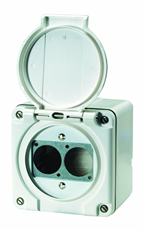 Bild von AP D-SERIE 2 IP | Aufputzrahmen EDIZIOdue mit 2x Ausschnitt D-Serie IP21, weiss