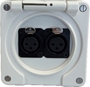 Bild von proDT 2XI UP IP ws | Unterputzanschluss proDT® mit 2x XLR Input female auf Dante, EDIZIOdue IP21, weiss