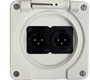 Bild von proDT 2XO UP IP ws | Unterputzanschluss proDT® mit 2x XLR Output male von Dante, EDIZIOdue IP21, weiss