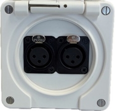 Bild von proDT 2XI UP IP ws | Unterputzanschluss proDT® mit 2x XLR Input female auf Dante, EDIZIOdue IP21, weiss