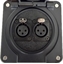 Bild von proDT 2XI UP IP sw | Unterputzanschluss proDT® mit 2x XLR Input female auf Dante, EDIZIOdue IP21, schwarz