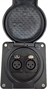 Bild von proDT 2XI UP IP sw | Unterputzanschluss proDT® mit 2x XLR Input female auf Dante, EDIZIOdue IP21, schwarz