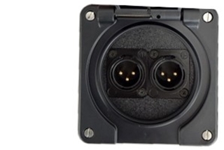 Bild von proDT 2XO UP IP sw | Unterputzanschluss proDT® mit 2x XLR Output male von Dante, EDIZIOdue IP21, schwarz