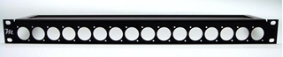 Bild von proPANEL D16 sw | 19" proPANEL® 16x D-Serie mit M3-Gewinde, 1HE, schwarz matt eloxiert