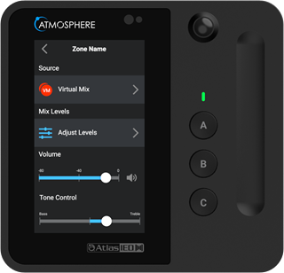 Bild von C-T4-B | 4.3" Touchbedienung mit Volume Slider, 3 Tasten und Bewegungssensor, schwarz